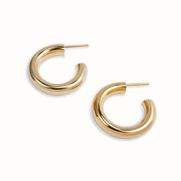 14K Gold Plated Vermeil Hoop Earrings