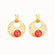 18K Gold Plated Retro Rouge Rounds Pendant Earrings