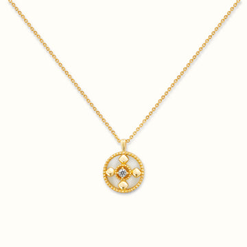 18K Gold Plated Roman Star Chart Pendant Necklace