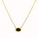 18K Gold Plated Vermeil French Retro Black Pendant Necklace