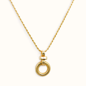 18K Gold Plated Vermeil Vintage Ring Pendant Necklace