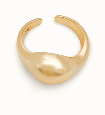 18K Gold Plated Vermeil Wave Shaped Opening Ring