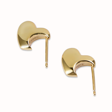 18K Gold Plated Heart Stud Earrings