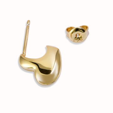 18K Gold Plated Heart Stud Earrings