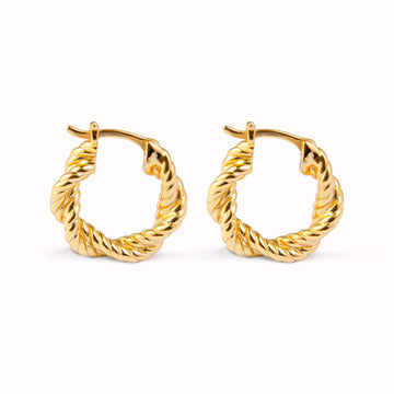 18K Gold Plated Vermeil Intertwining Rope Earrings