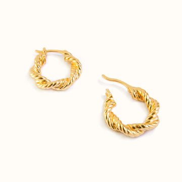 18K Gold Plated Vermeil Intertwining Rope Earrings