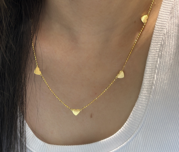 22K Gold Plated Vermeil Brushed Heart Elegance