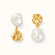 22K Gold Plated Vermeil Asymmetric Pearl Dangle Earrings