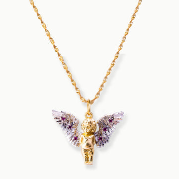 22K Gold Plated Vermeil Sweet Cupid Pendant Necklace