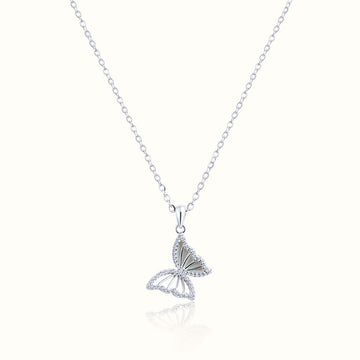 925 Sterling Silver Butterfly Pendant Necklace