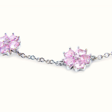 White Gold Plated Cherry Blossom Bracelet