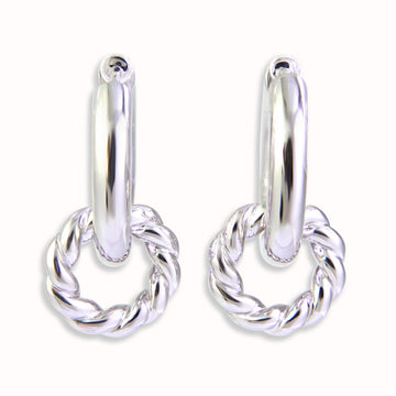 18K White Gold Plated Vermeil Interlocking Earrings