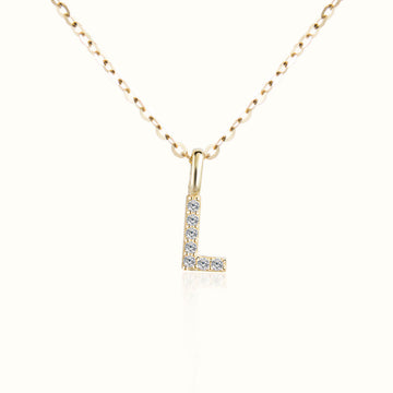 9K Gold Personalized Initial Pendant Necklace