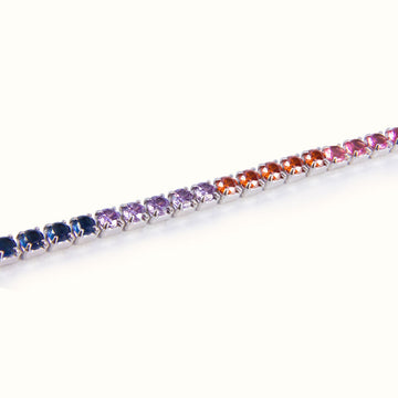 Sterling Silver Colorful Brilliance Tennis Bracelet