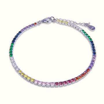 Sterling Silver Colorful Brilliance Tennis Bracelet