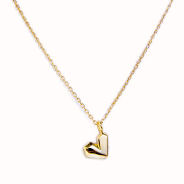 18K Gold Plated Vermeil tech-inspired heart Pendant Necklace